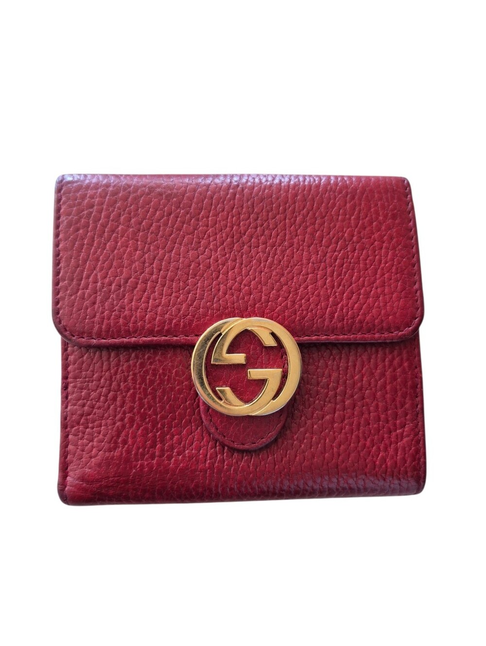 Gucci GG Interlock Red Leather Bifold Wallet